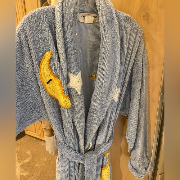 Canyon Group Vintage 90s Chenille Bathrobe Moon & Stars - Picture 5 of 6